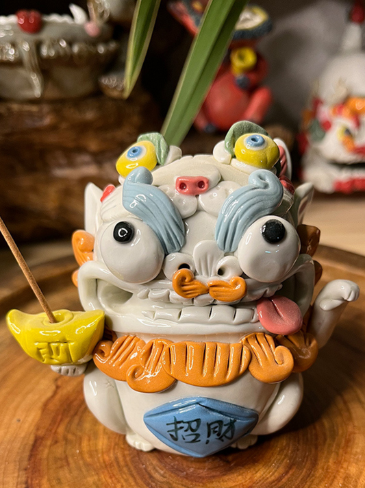 lucky cat Pixiu incense burner